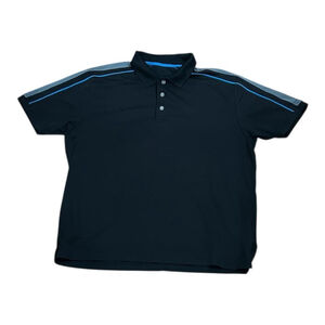 Grand Slam Polo Shirt Mens XL Black Stripe Golf Performance Short Sleeve Casual